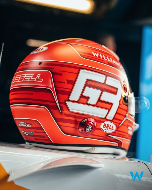 ジョージ・ラッセル（ウィリアムズ）モンツァ仕様のヘルメット：2021年F1イタリアGP