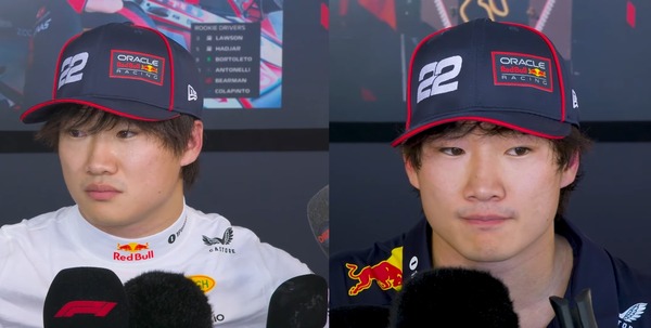 角田裕毅の予選と決勝後のインタビューに応えている画像：2025年F1オーストリアGP