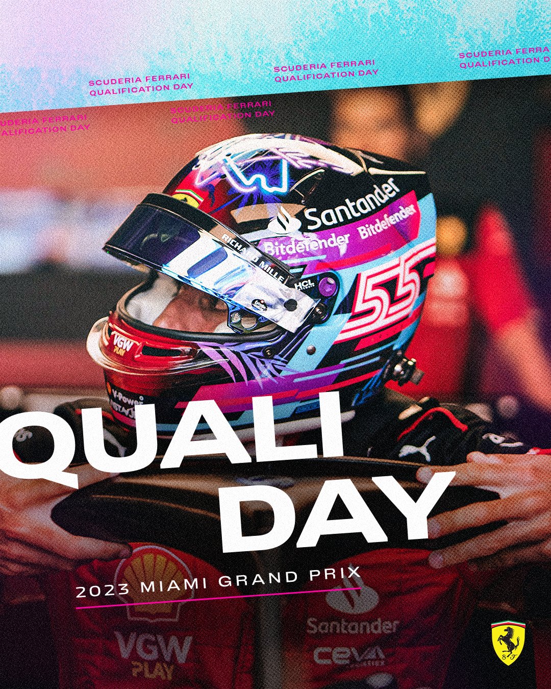 カルロス・サインツ - マイアミ仕様のヘルメット:2023年F1 : F1 カルロス・サインツ - マイアミ仕様のヘルメット:2023年F1 : F1
