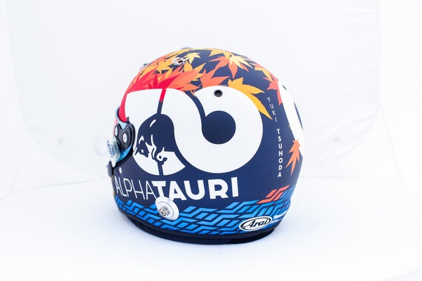 角田裕毅(アルファタウリ・ホンダ)アメリカ仕様のヘルメット:2021年F1アメリカGP