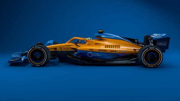 2022年F1マシンに描かれたマクラーレンの2021年カラーリング