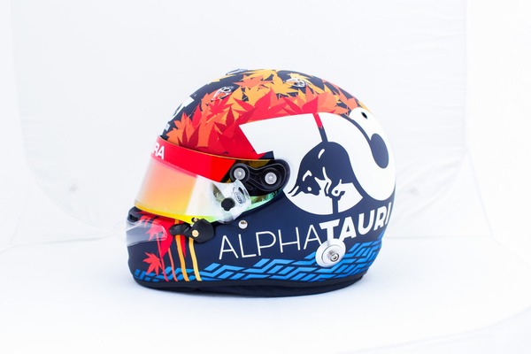 角田裕毅(アルファタウリ・ホンダ)アメリカ仕様のヘルメット:2021年F1アメリカGP