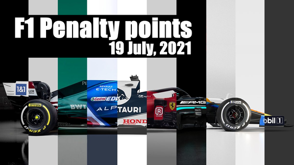F1ドライバーのペナルティ・ポイント一覧表:2021年7月19日