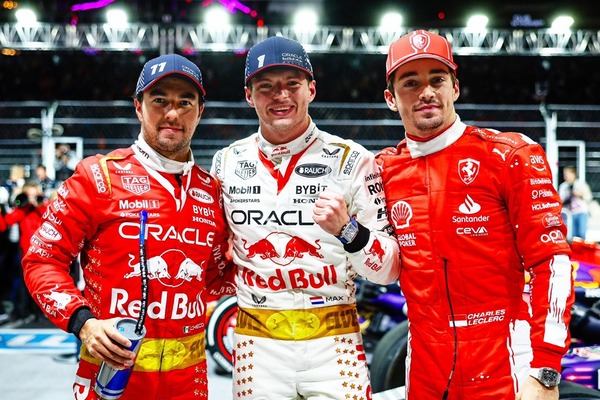 セルジオ・ペレス、マックス・フェルスタッペン、シャルル・ルクレール:2023年F1ラスベガスGP