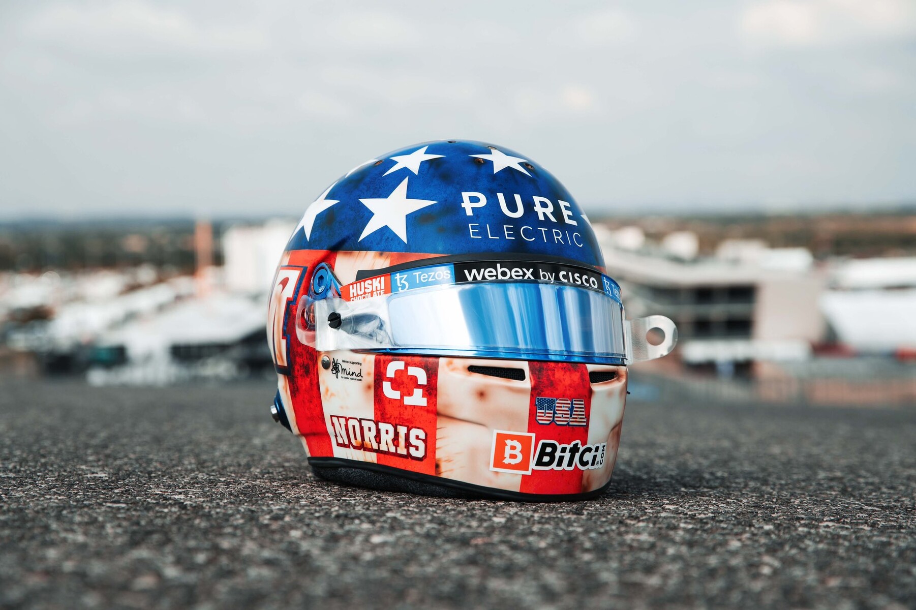 1/2ヘルメット マクラーレンF1 ランド・ノリス 2023年 アメリカGP 1/2ヘルメット マクラーレンF1 ランド・ノリス 2023年 アメリカGP