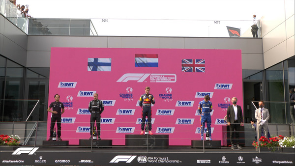 田辺豊治（ホンダ）、ボタス、フェルスタッペン、ノリス