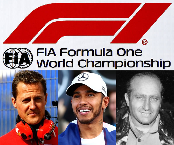 ミハエル・シューマッハ、ルイス・ハミルトン、ファン・マヌエル・ファンジオ:F1ワールドチャンピオン
