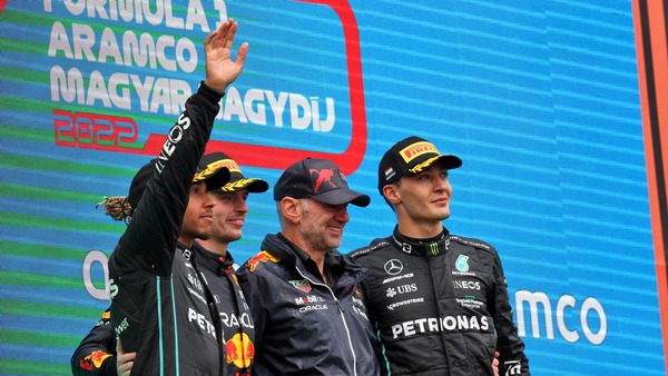ハミルトン、フェルスタッペン、ラッセル:2022年F1ハンガリーGP表彰台
