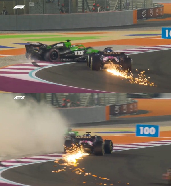 7周目にヒュルケンベルグとガスリーが接触し、セーフティカーが出動：2025年F1カタールGP