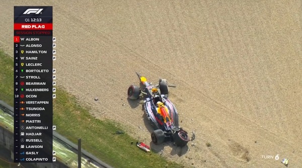 角田裕毅、クラッシュ：2025年F1エミリア・ロマーニャGP予選