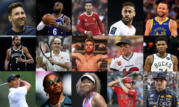 2022年世界スポーツ選手長者番付トップ50