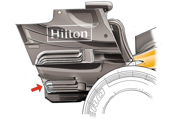 ポール・リカールで初登場したマクラーレンMCL35Mの新しいリア・ウィング・エンドプレート
