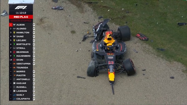 角田裕毅、クラッシュ：2025年F1エミリア・ロマーニャGP予選