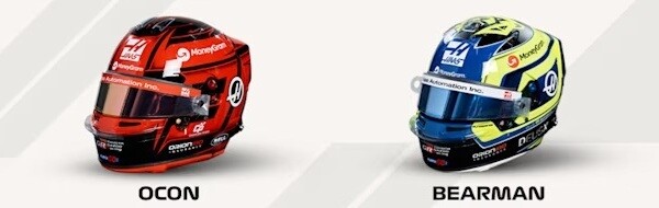 ハースのエステバン・オコンとオリバー・ベアマンのヘルメット