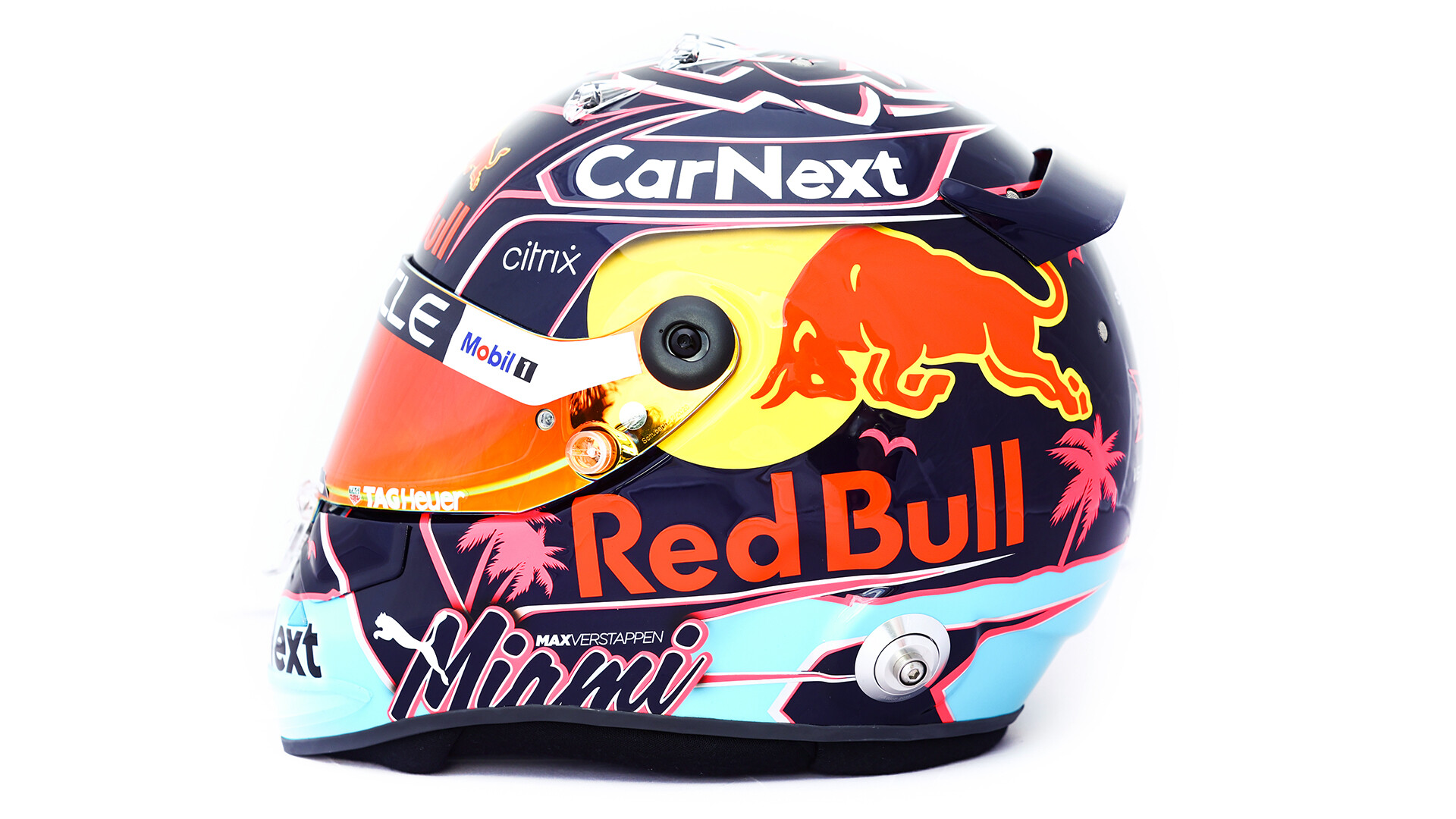 マックス・フェルスタッペン、マイアミ仕様のヘルメット : F1通信jp マックス・フェルスタッペン、マイアミ仕様のヘルメット : F1通信jp