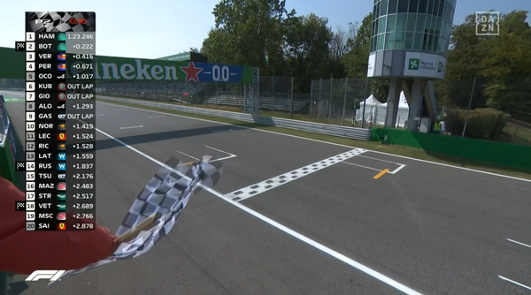 チェッカー・フラッグが振られる