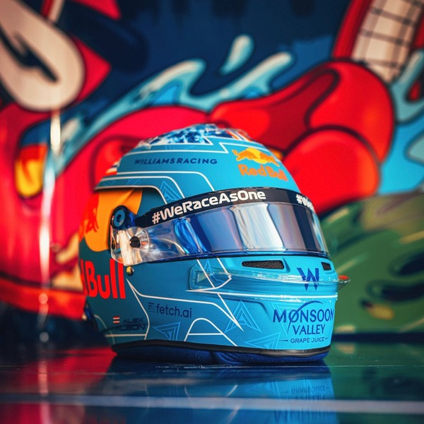 アレックス・アルボン(ウィリアムズ)2022年F1マイアミGP用のヘルメット・デザイン
