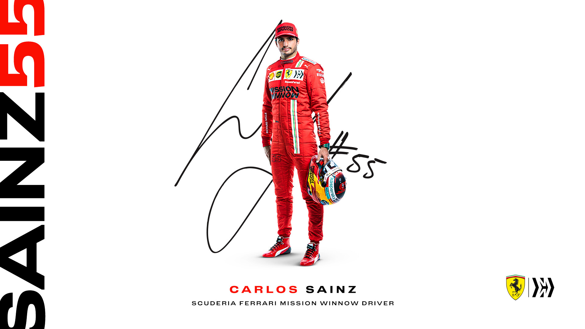 フェラーリ、ドライバーのサイン入りF1レーシングスーツ画像を