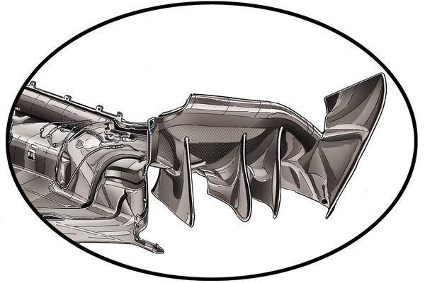 レッドブルRB19のフロアフェンスの詳細図