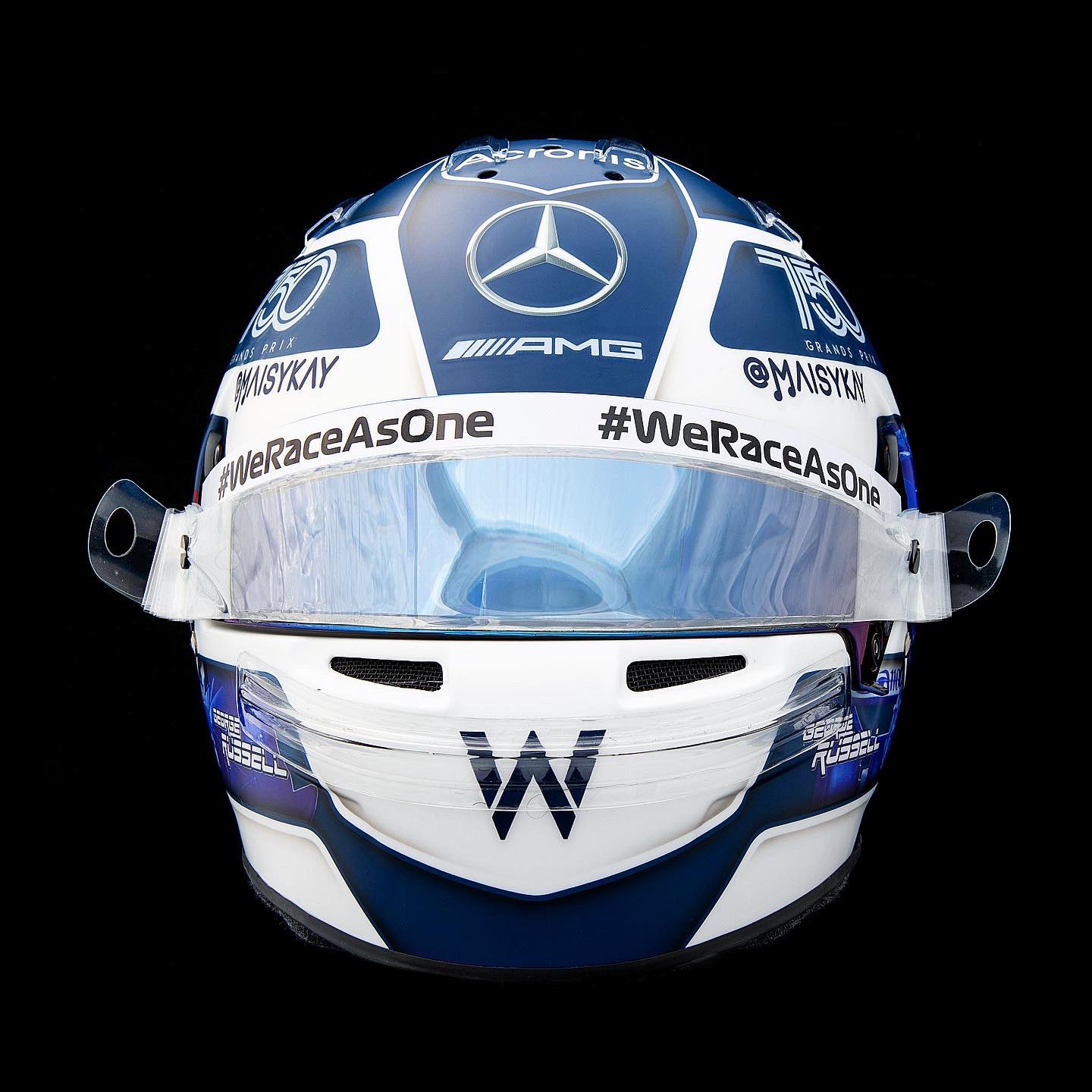 ジョージ・ラッセル、モナコ仕様のヘルメット:ウィリアムズのF1 ジョージ・ラッセル、モナコ仕様のヘルメット:ウィリアムズのF1