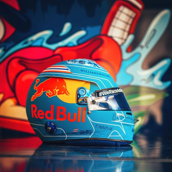 アレックス・アルボン(ウィリアムズ)2022年F1マイアミGP用のヘルメット・デザイン