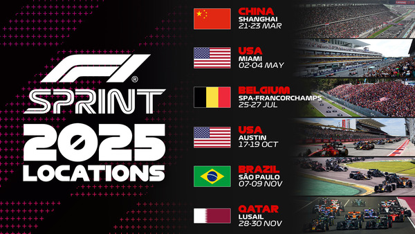 2025年F1スプリントカレンダー