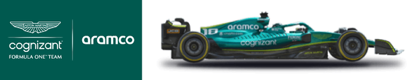 アストンマーティン・アラムコ・コグニザントF1チーム・ロゴとアストンマーティンAMR22