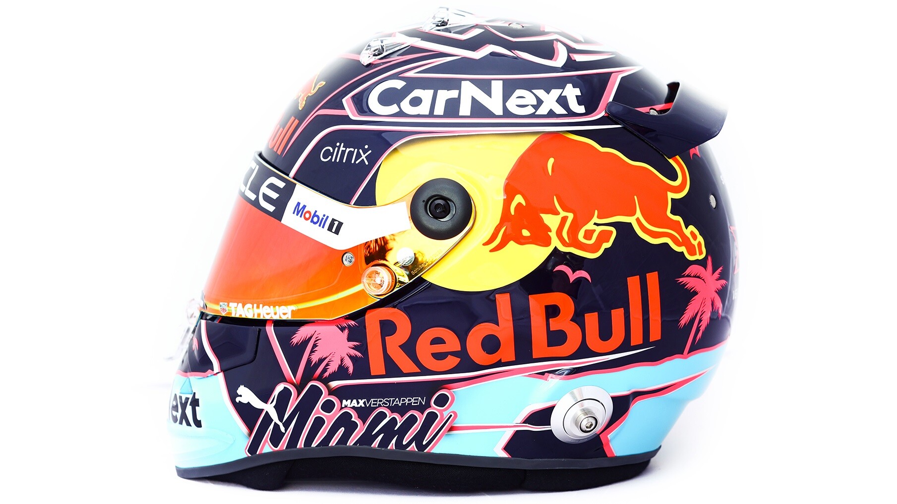 マックス・フェルスタッペン、マイアミ仕様のヘルメット : F1通信jp マックス・フェルスタッペン、マイアミ仕様のヘルメット : F1通信jp