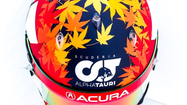 角田裕毅(アルファタウリ・ホンダ)アメリカ仕様のヘルメット:2021年F1アメリカGP