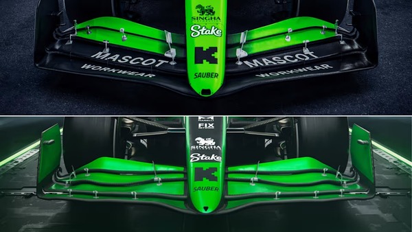 ザウバーC45（上）のフロントとC44の比較