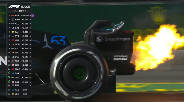 ジョージ・ラッセル、マシンから炎：2023年F1オーストラリアGP