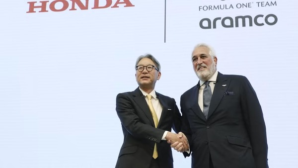 三部敏宏ホンダ社長とローレンス・ストロール(アストンマーティンのオーナー)