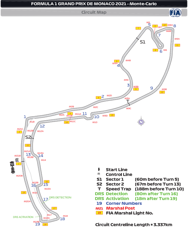 モンテカルロ市街地コース：2021年F1モナコGP