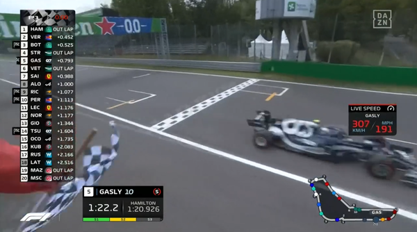 チェッカー・フラッグが振られる