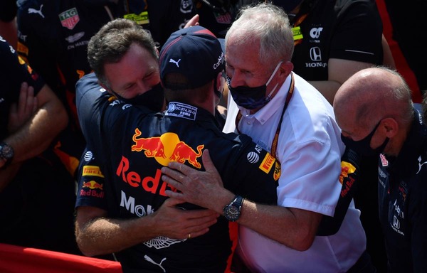 クリスチャン・ホーナー、ヘルムート・マルコ、マックス・フェルスタッペン：2021年F1モナコGP