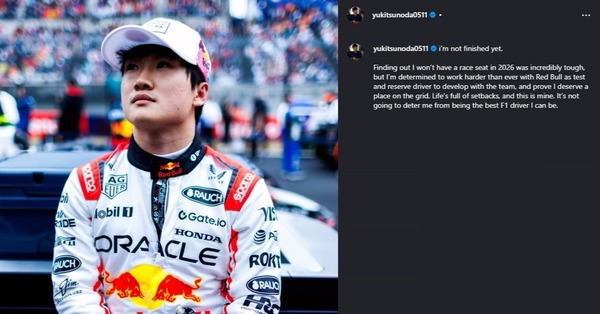 角田裕毅のInstagram、レースシート喪失後にコメント