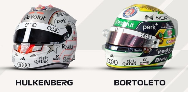 ニコ・ヒュルケンベルグとガブリエル・ボルトレトの2026年F1ヘルメット