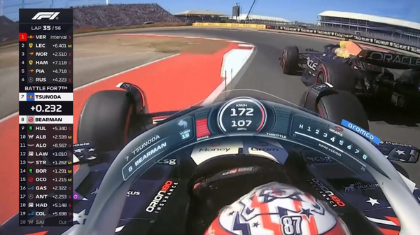 オリバー・ベアマン、角田裕毅を抜こうとしてスピン：2025年F1アメリカGP