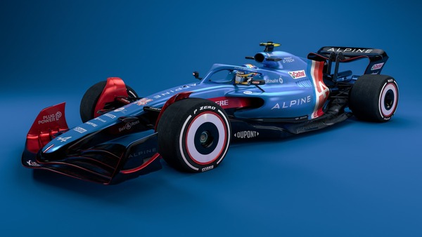 2022年F1マシンに描かれたアルピーヌの2021年カラーリング
