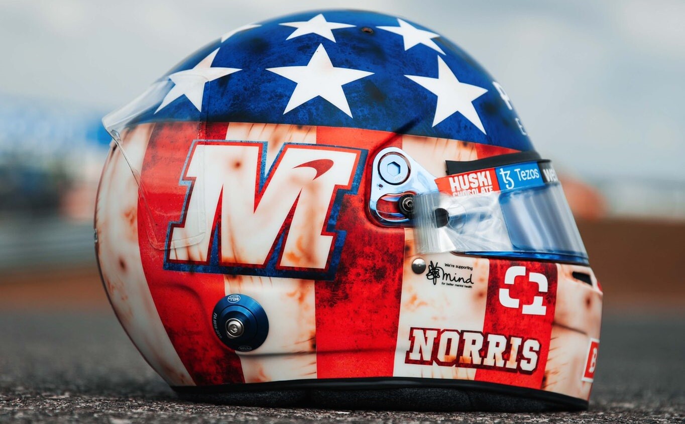 1/2ヘルメット マクラーレンF1 ランド・ノリス 2023年 アメリカGP