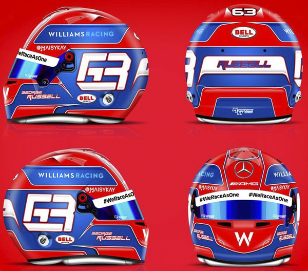 ジョージ・ラッセル（ウィリアムズ）2021年F1ヘルメット