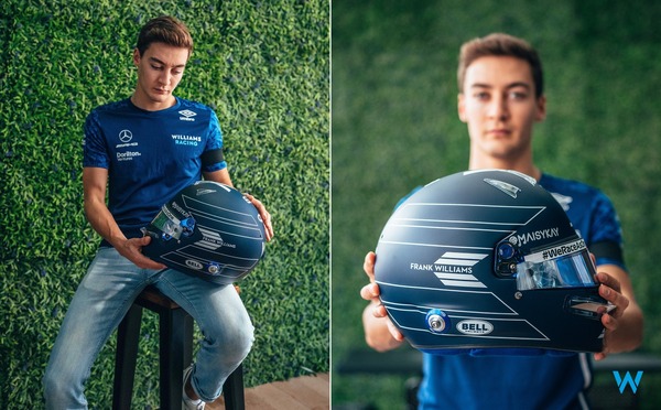 ジョージ・ラッセル（ウィリアムズ）2021年F1サウジアラビアGP用のヘルメット