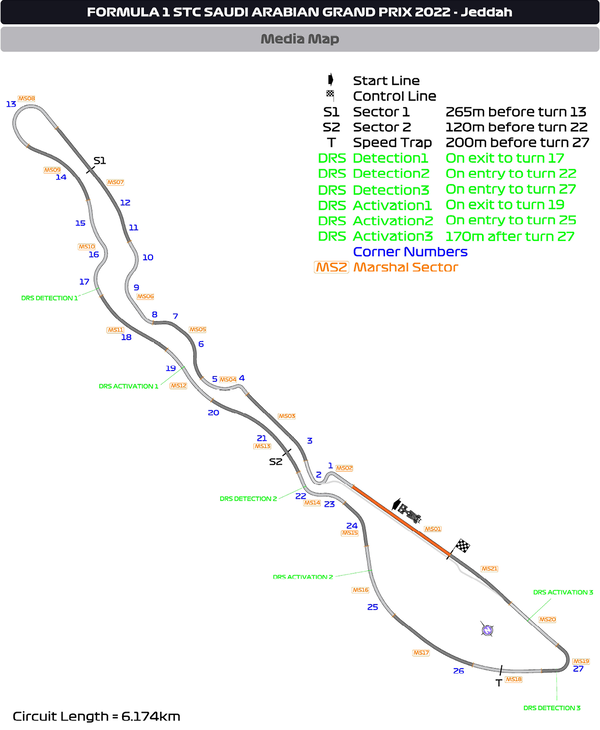 ジェッダ・コーニッシュ・サーキット：2022年F1サウジアラビアGP