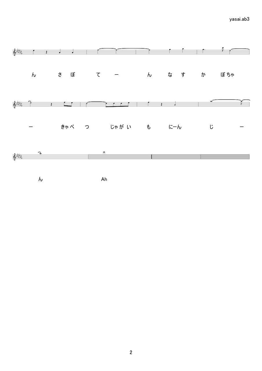 先日作ったやさいのうたのoffvocalとvo 楽譜を用意しました ジェミニシードまったり雑談記