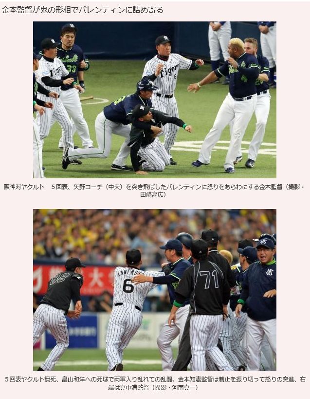 畠山 痛ってぇなぁオイ バレンティン ｼｭﾊﾞﾊﾞﾊﾞﾊﾞ 矢野を投げ飛ばす音 野球 なんｊまとめマン