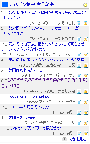 フィリピン情報注目記事ランキング 2016年カウントダウンパーティー