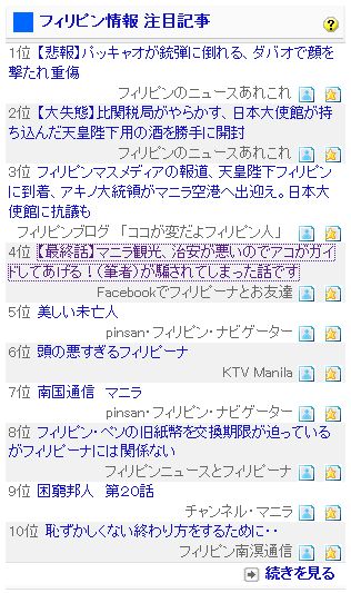 フィリピン情報注目記事ランキング マニラ観光0128