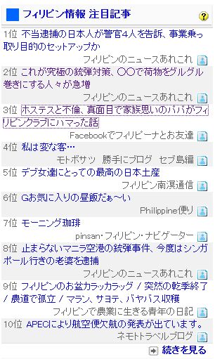 フィリピン情報注目記事ランキング　ホステス