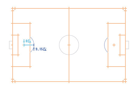 サッカーコートの描き方 105メートル 68メートル 関西グラウンド地図 サッカーコートの描き方 105メートル 68メートル 関西グラウンド地図