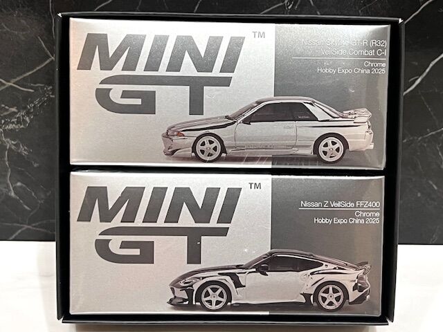 Mini GT VeilSide Set Argento Cromato - Esclusivo Hobby Expo Cina 2025, 1:64, Nissan